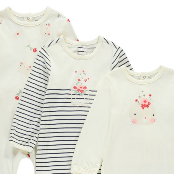 Lot de 3 dors-bien fantaisie pour bébé fille avec ouvertures