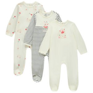 Lot de 3 dors-bien fantaisie pour bébé fille avec ouvertures