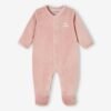Lot de 3  pyjamas bébé mixte en velours ouverture naissance
