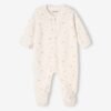 Lot de 3  pyjamas bébé mixte en velours ouverture naissance
