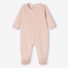 Lot de 3  pyjamas bébé mixte en velours ouverture naissance