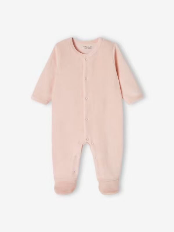 Lot de 3  pyjamas bébé mixte en velours ouverture naissance